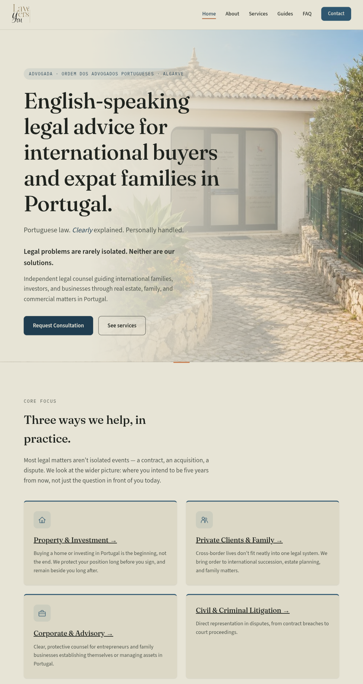 Lawyers2you.pt — web design for Algarve law firm, Sul Digital